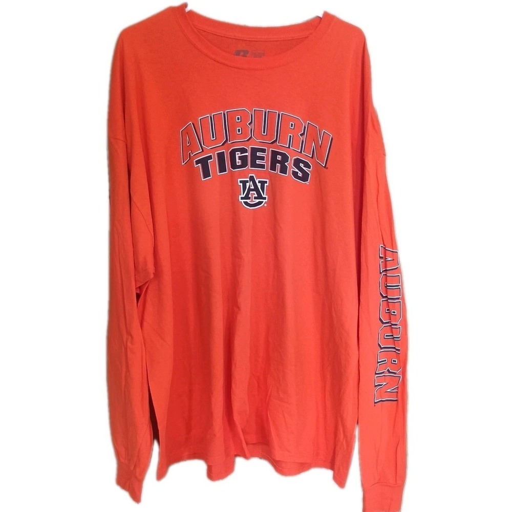Russell Auburn Tigers Crew Neck Long Sleeve T-shirt Men's 3XL 54-56 Orange